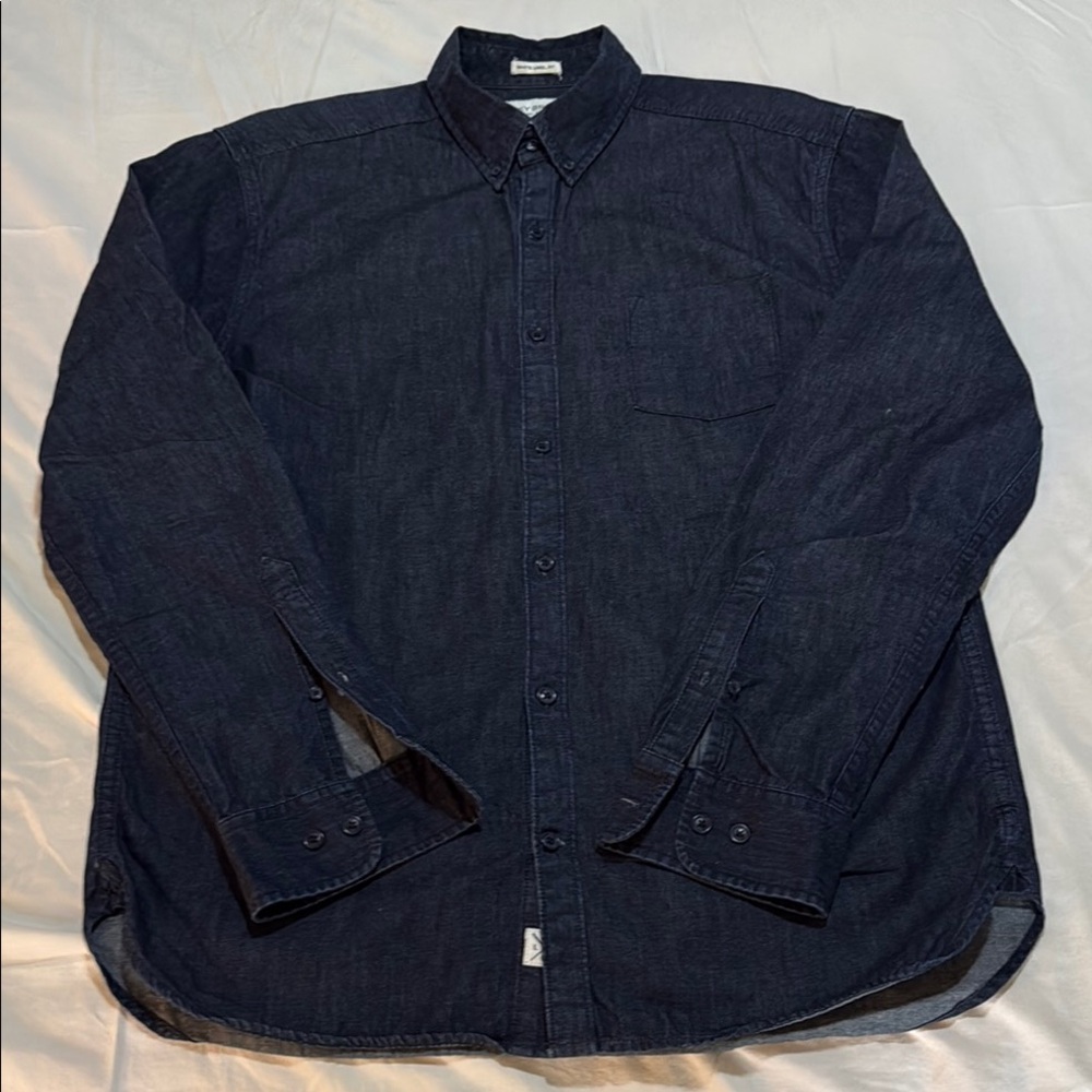 Lucky Brand Men's Blue Denim Shirt - White Label Fit L